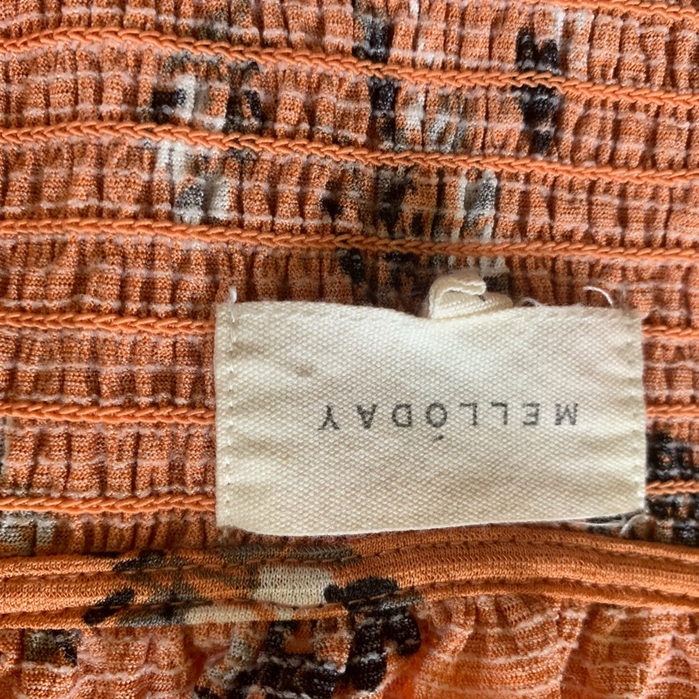 MELLODAY Orange Textured Blouse